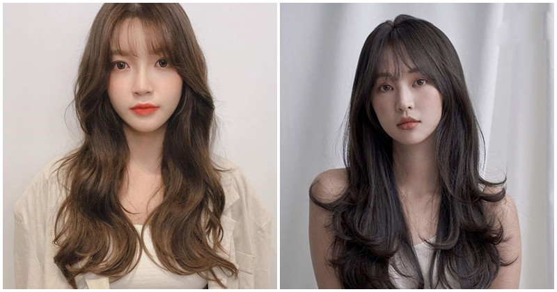 Tóc uốn layer xoăn đuôi dài ngang lưng