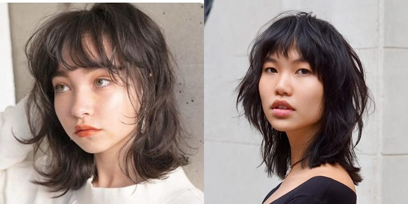 Tóc Wolf Cut kết hợp Bob xoăn phù hợp với khuôn mặt góc cạnh