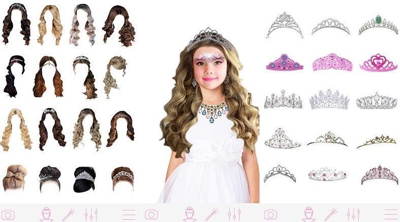 Ứng dụng Hair Salon giúp người dùng ghép kiểu tóc và thêm phụ kiện vào ảnh