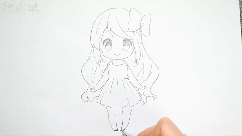 Vẽ chibi nữ tóc ngắn đáng yêu