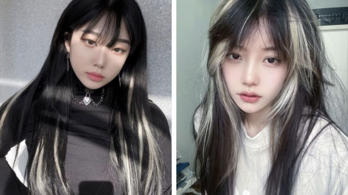 Tóc đen highlight bạch kim tạo điểm nhấn nổi bật và sang trọng