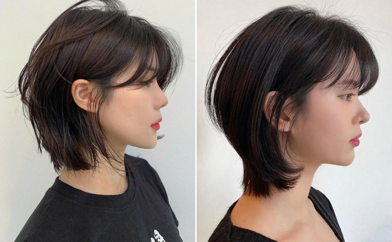 Tóc mullet layer phía trước được tỉa mỏng