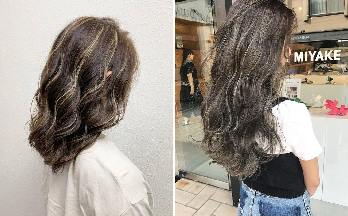 Tóc xoăn sóng ngang vai gẩy light